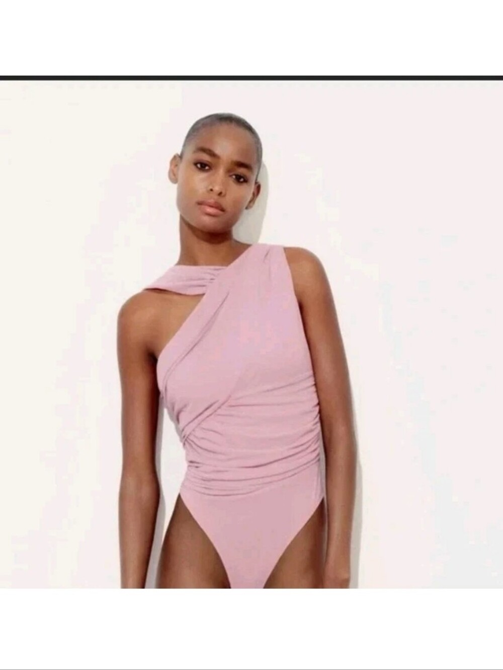 Zara One-Shoulder Purple Ruched Women’s Body suit Feminine Coquette